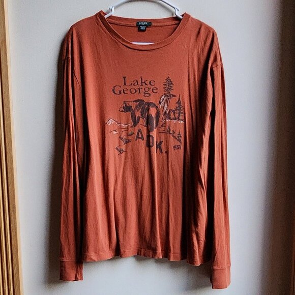 J. Crew Orange Lake George Long Sleeve Jersey Size Large - Picture 5 of 15